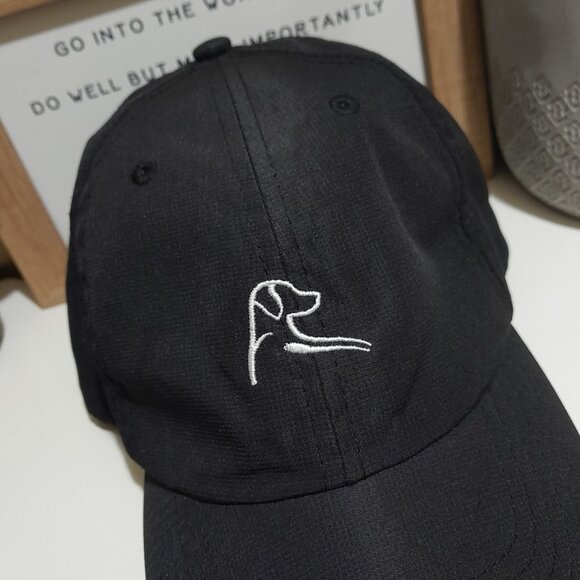 Rhoback Black White Ball Cap Dog Logo Front Adjustable - Picture 1 of 4